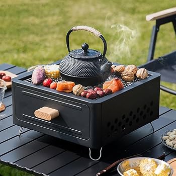 キャプテンスタッグ　Fire&Grillテーブルセット　キャンプ　焚火　BBQ 楽天市場】アウトドアテーブル Fire&Grillテーブルセット 6点 CS